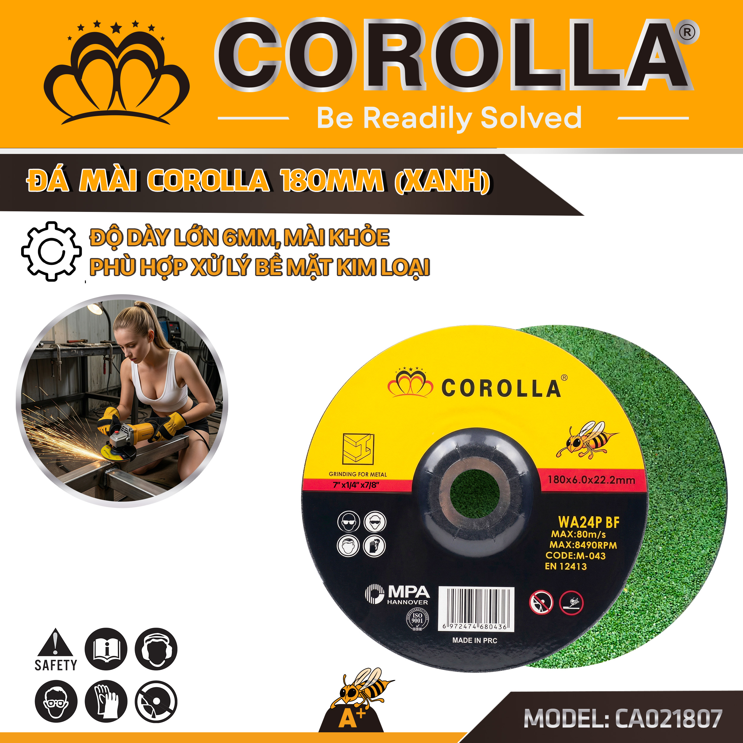 CA021807 - ĐÁ MÀI 180 XANH