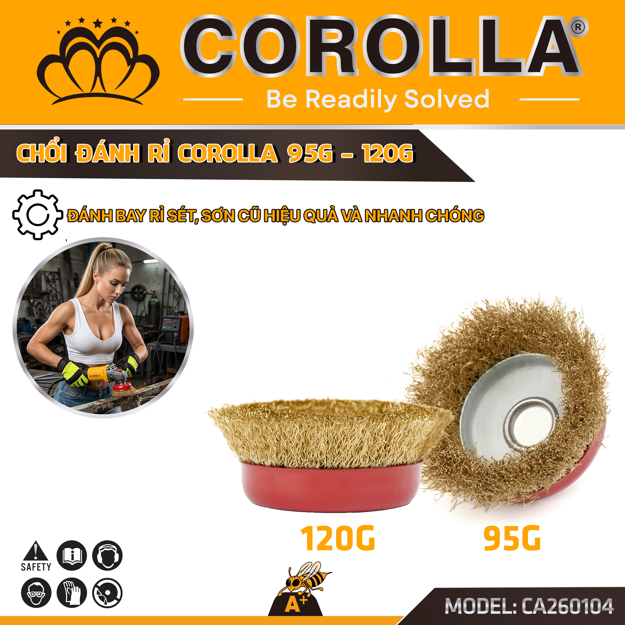 CA260104 - CHỔI ĐÁNH RỈ COROLLA 95G, 120G