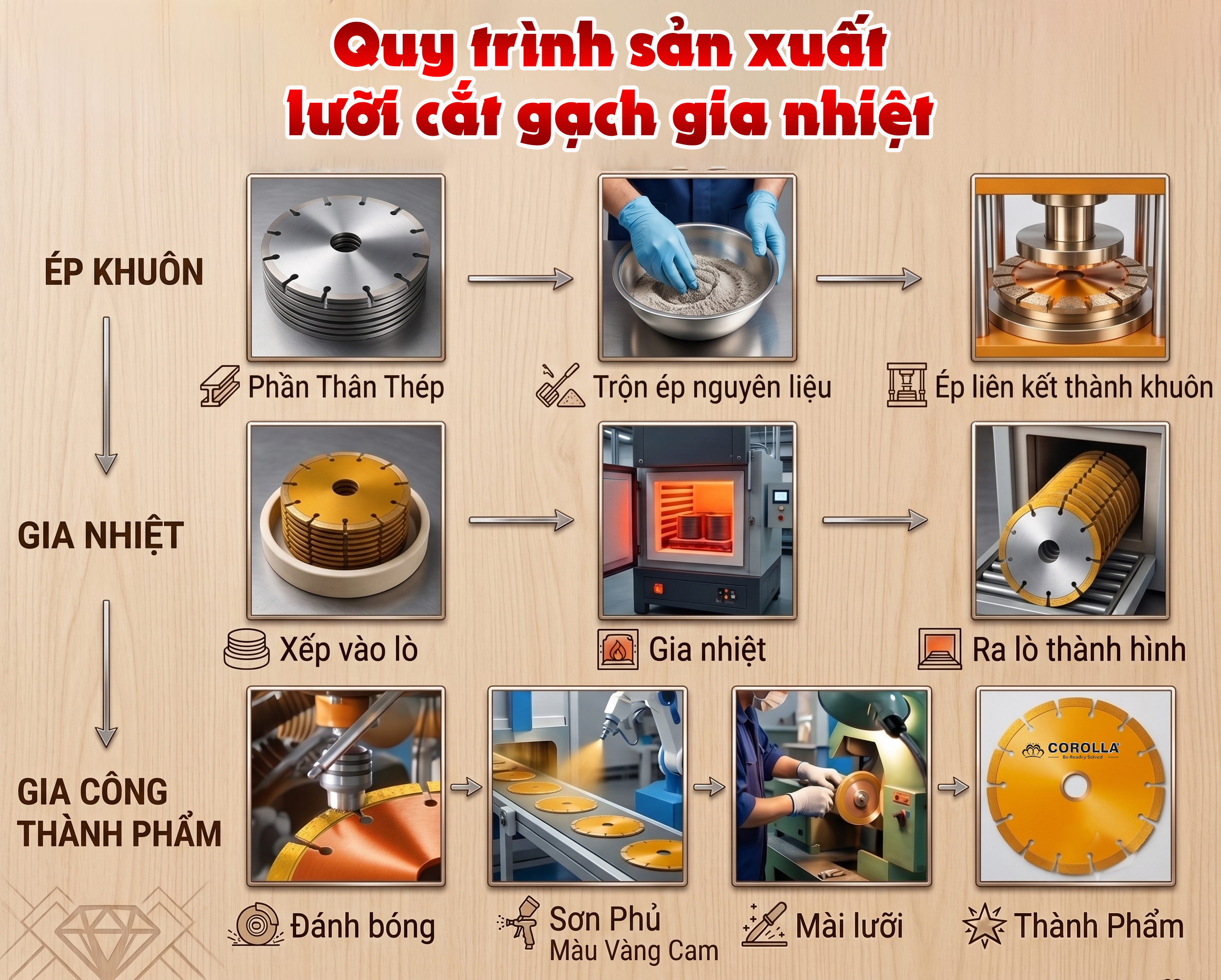 Quy trình sản xuất lưỡi cắt gạch