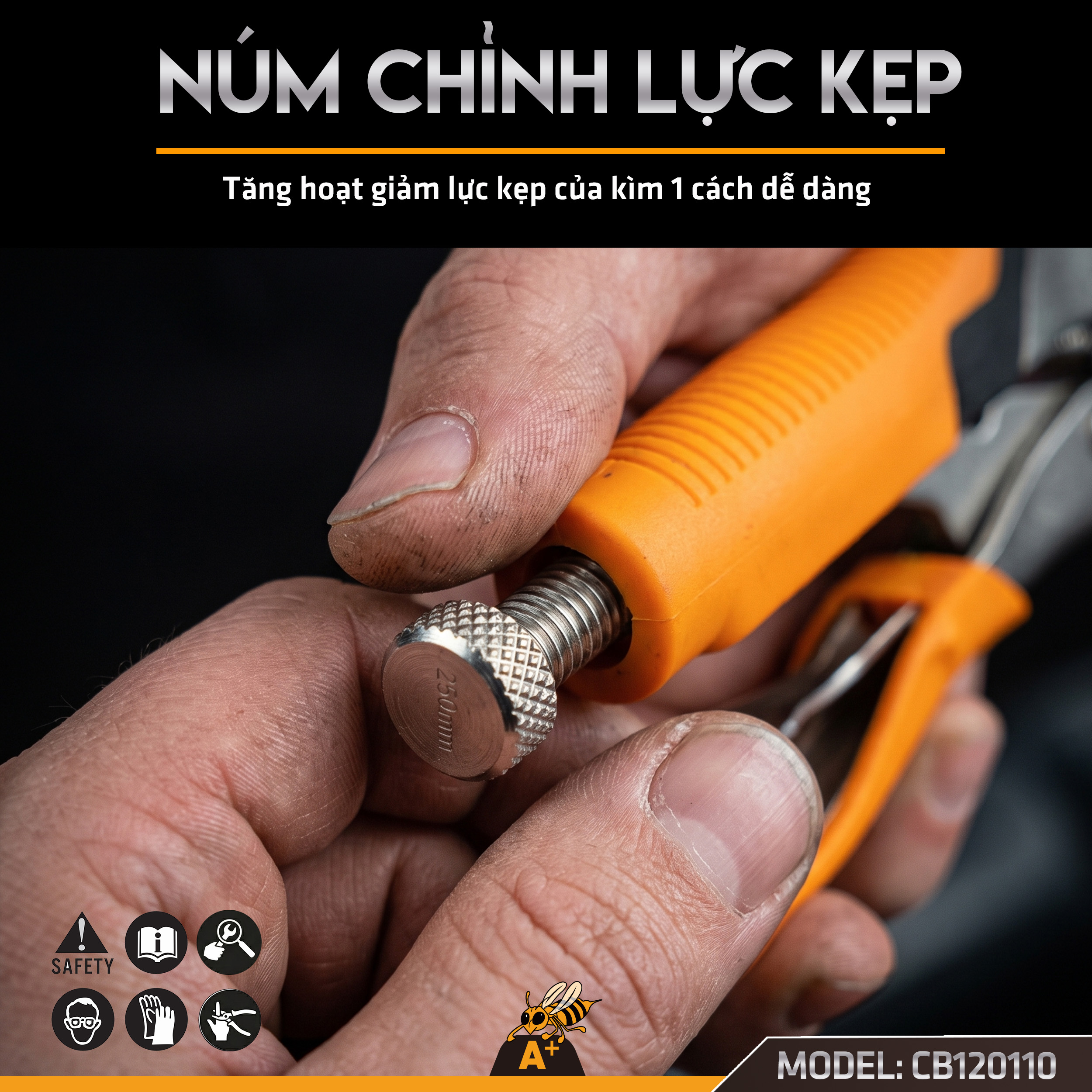 CB120110 - KÌM BẤM CHẾT TAY BỌC CAO SU 3