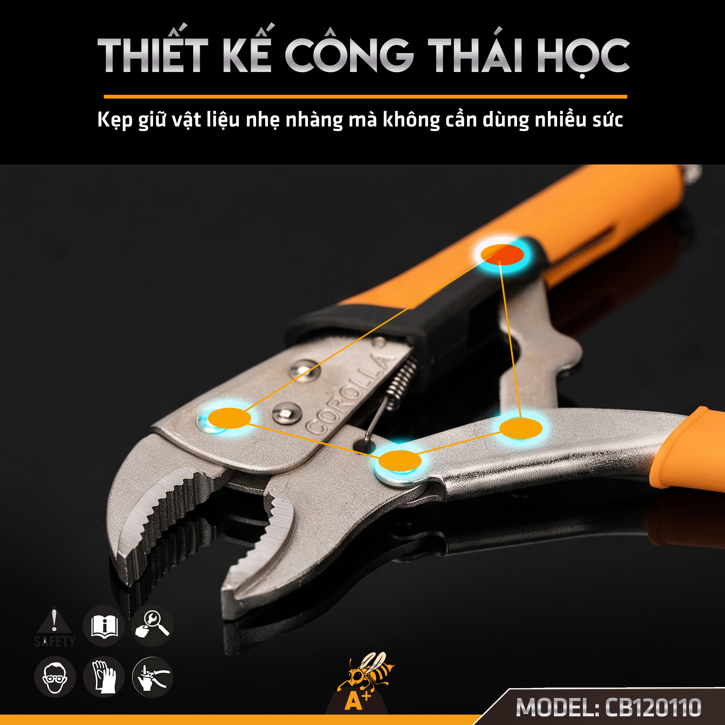 CB120110 - KÌM BẤM CHẾT TAY BỌC CAO SU 7