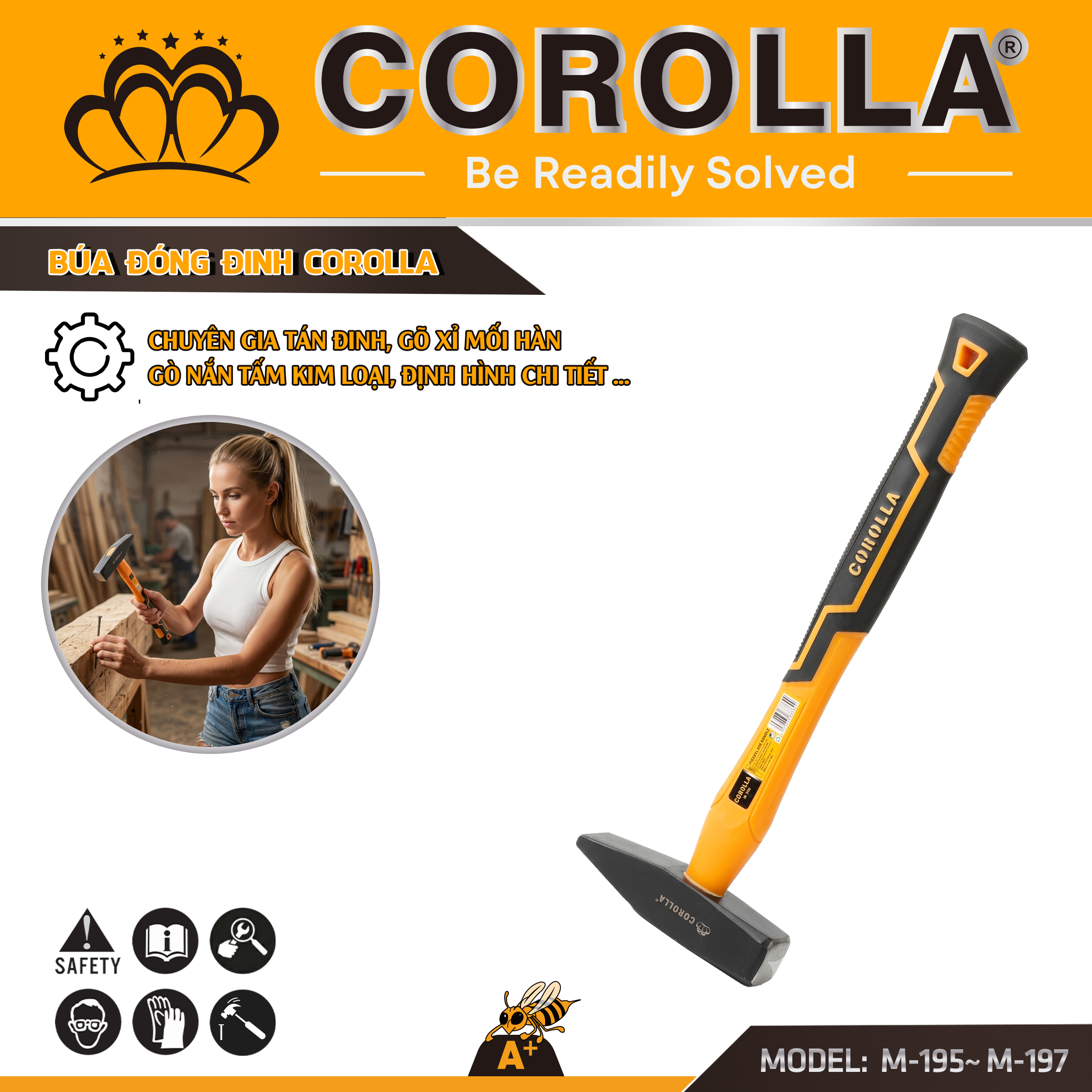 M-195~ M-197 - BÚA ĐÓNG ĐINH COROLLA