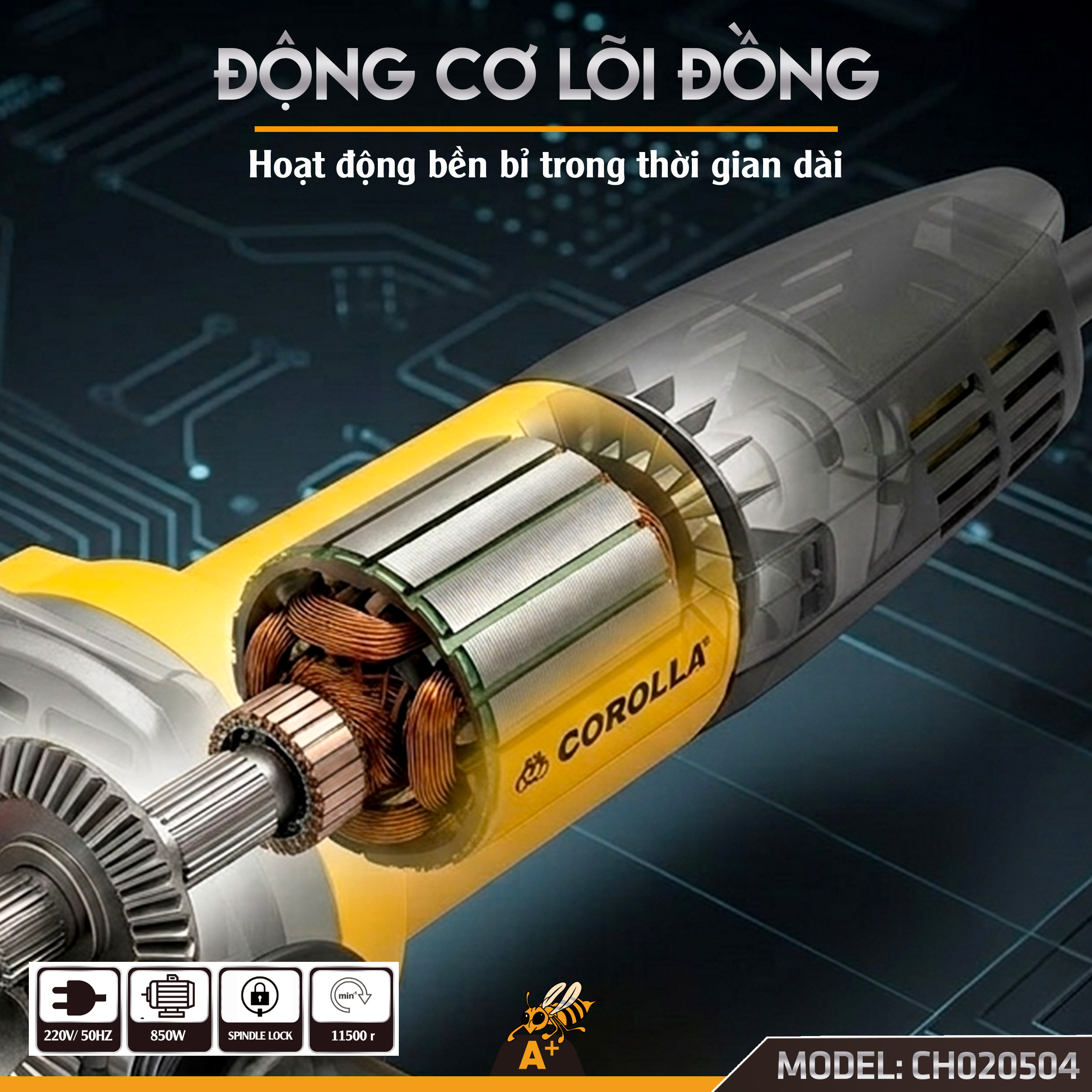 CH020504 - MÁY MÀI GÓC 100MM CÔNG TẮC đUÔI 7