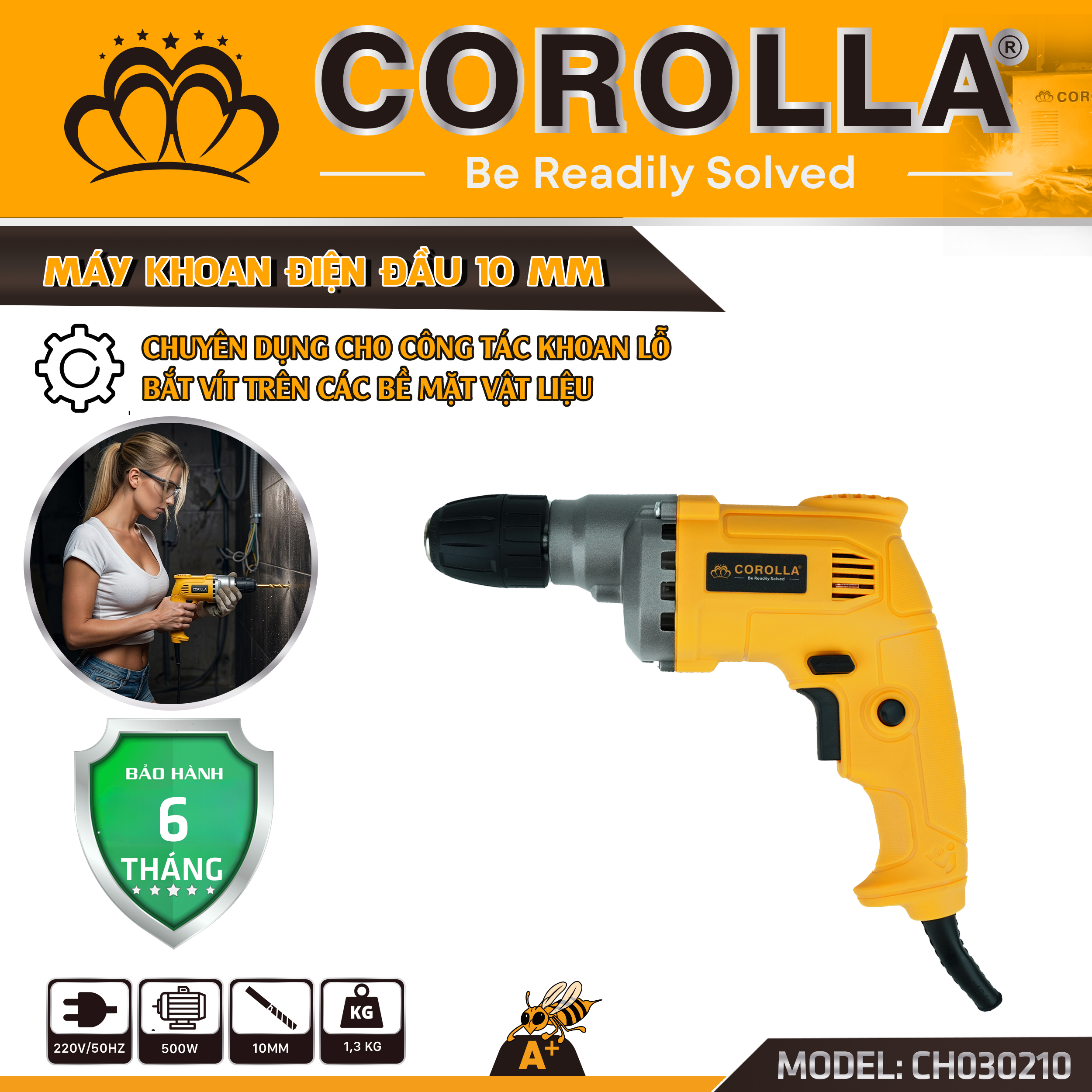 CH030210 - MÁY KHOAN ĐIỆN ĐẦU 10 MM