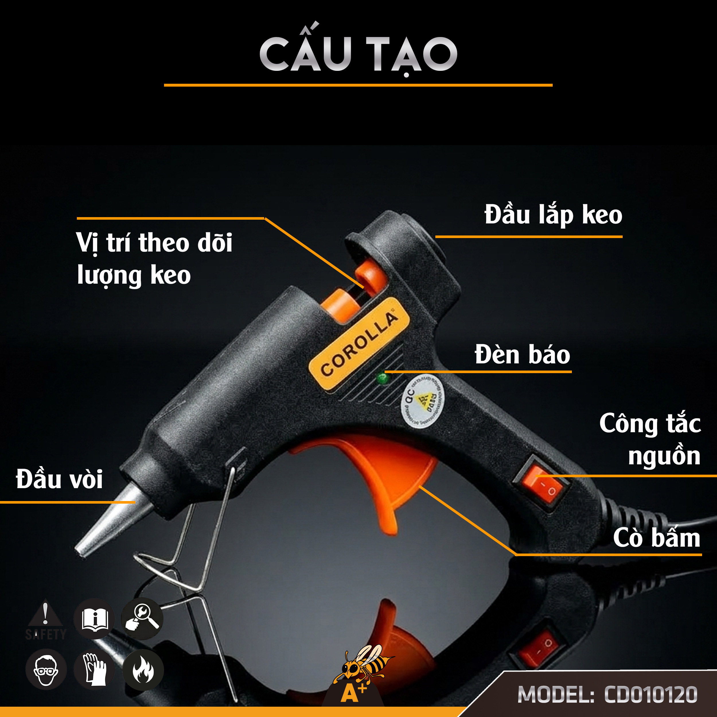 CD010120 - SÚNG BẮN KEO NẾN 20W 2