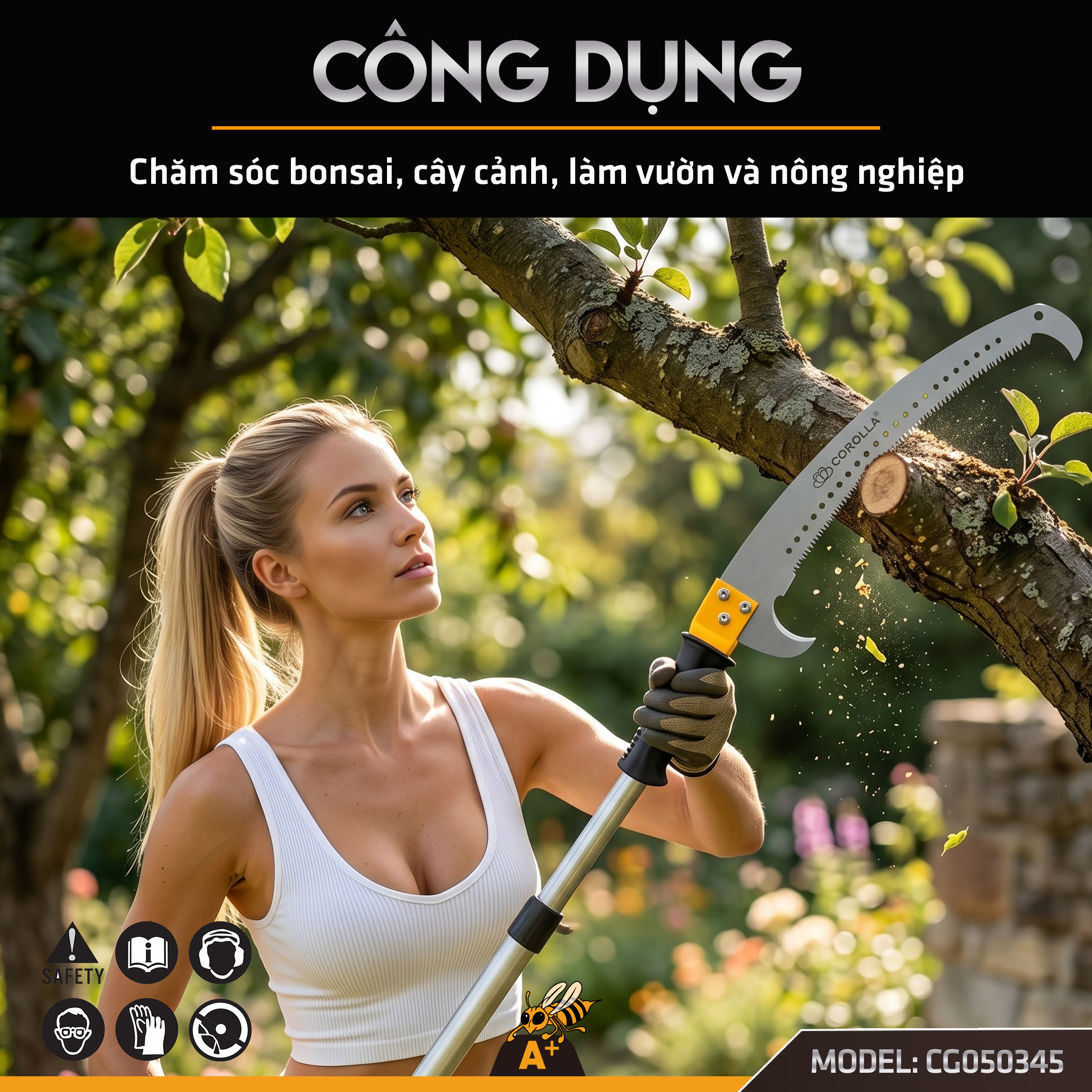 CG050345 - CƯA CẮT CÀNH CẦM TAY (CƯA CONG) 455MM 9