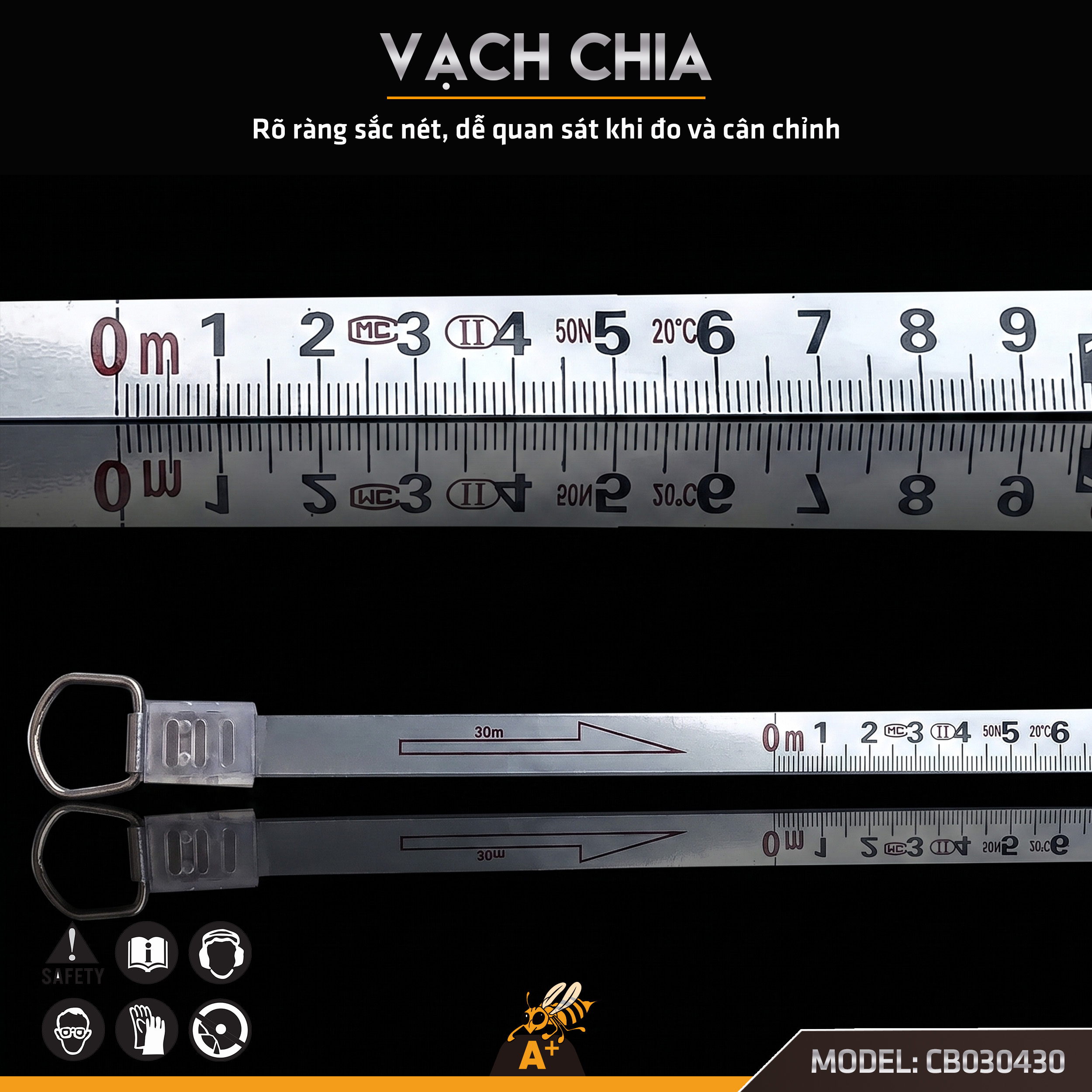 CB030430 THƯỚC CẮM ĐẤT INOX 30 MÉT 2