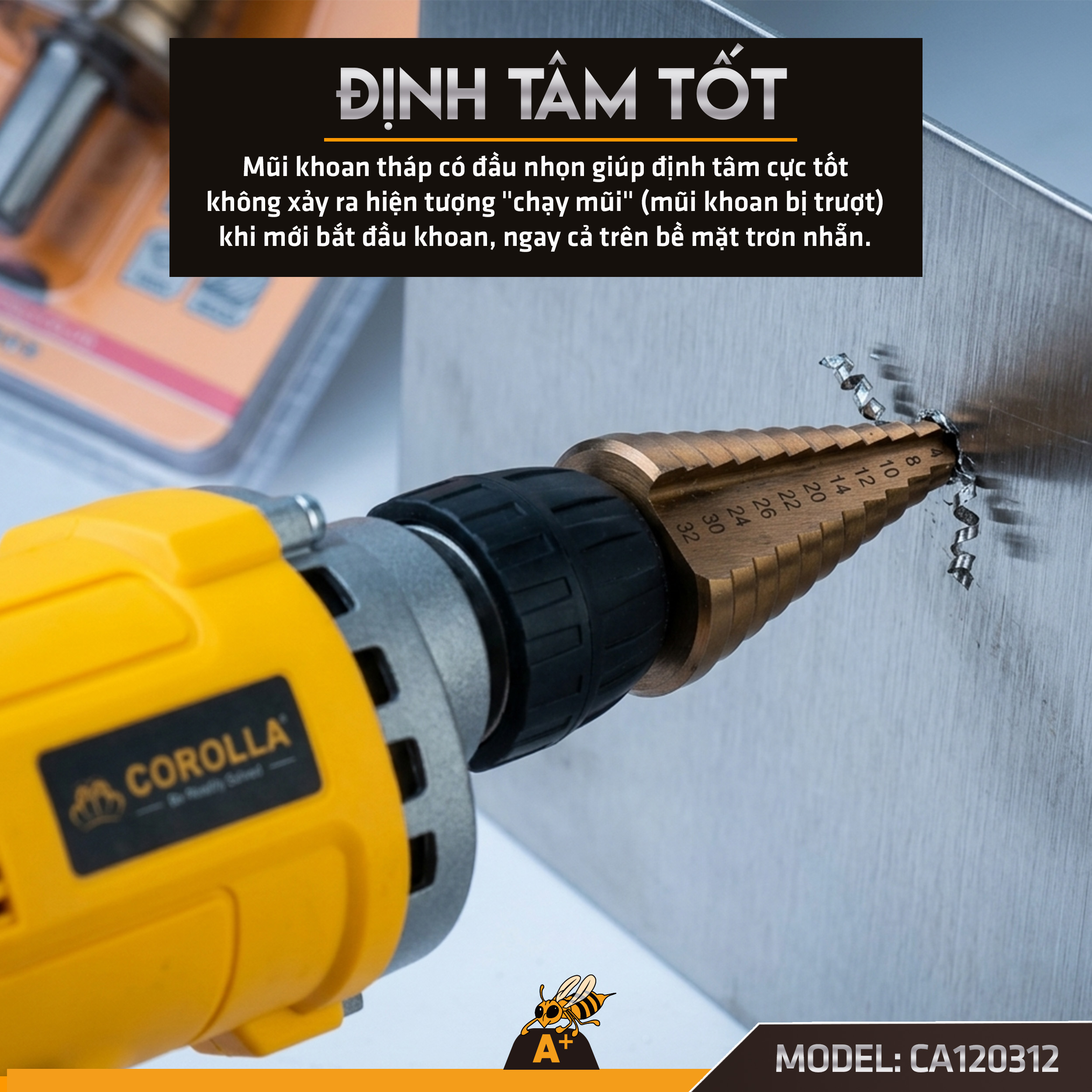 CA120312 - MŨI KHOAN THÁP HỢP KIM SIÊU CỨNG 4~32MM 3