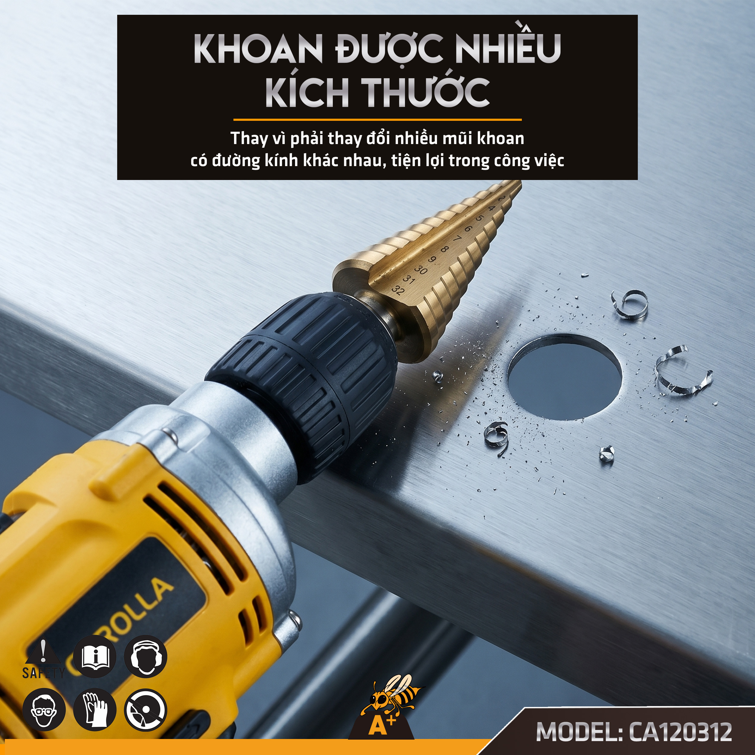 CA120312 - MŨI KHOAN THÁP HỢP KIM SIÊU CỨNG 4~32MM 5