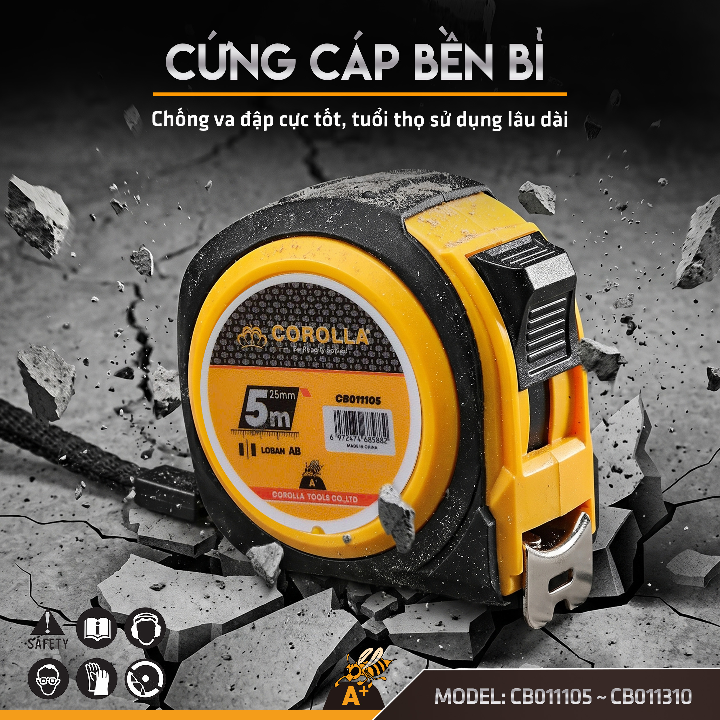 CB011105 ~ CB011310 thước chống vỡ 2 mặt 5m, 7,5m, 10m 6
