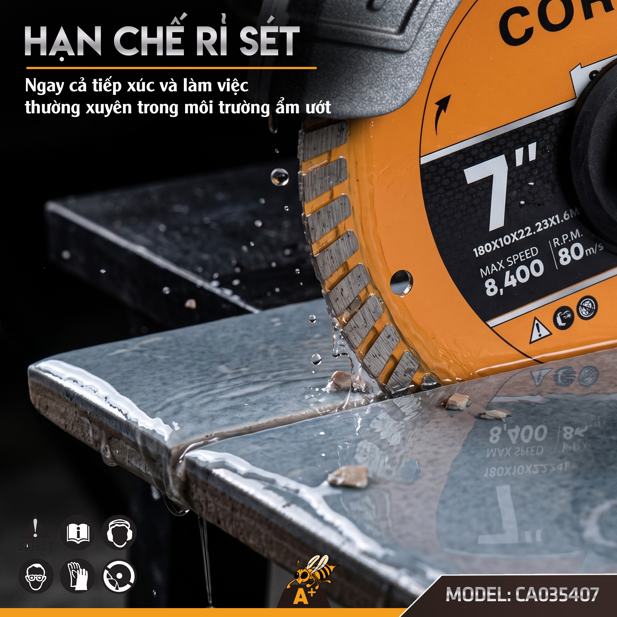 CA035407 - LƯỠI CẮT GẠCH- ĐÁ ME THẲNG 180MM 6