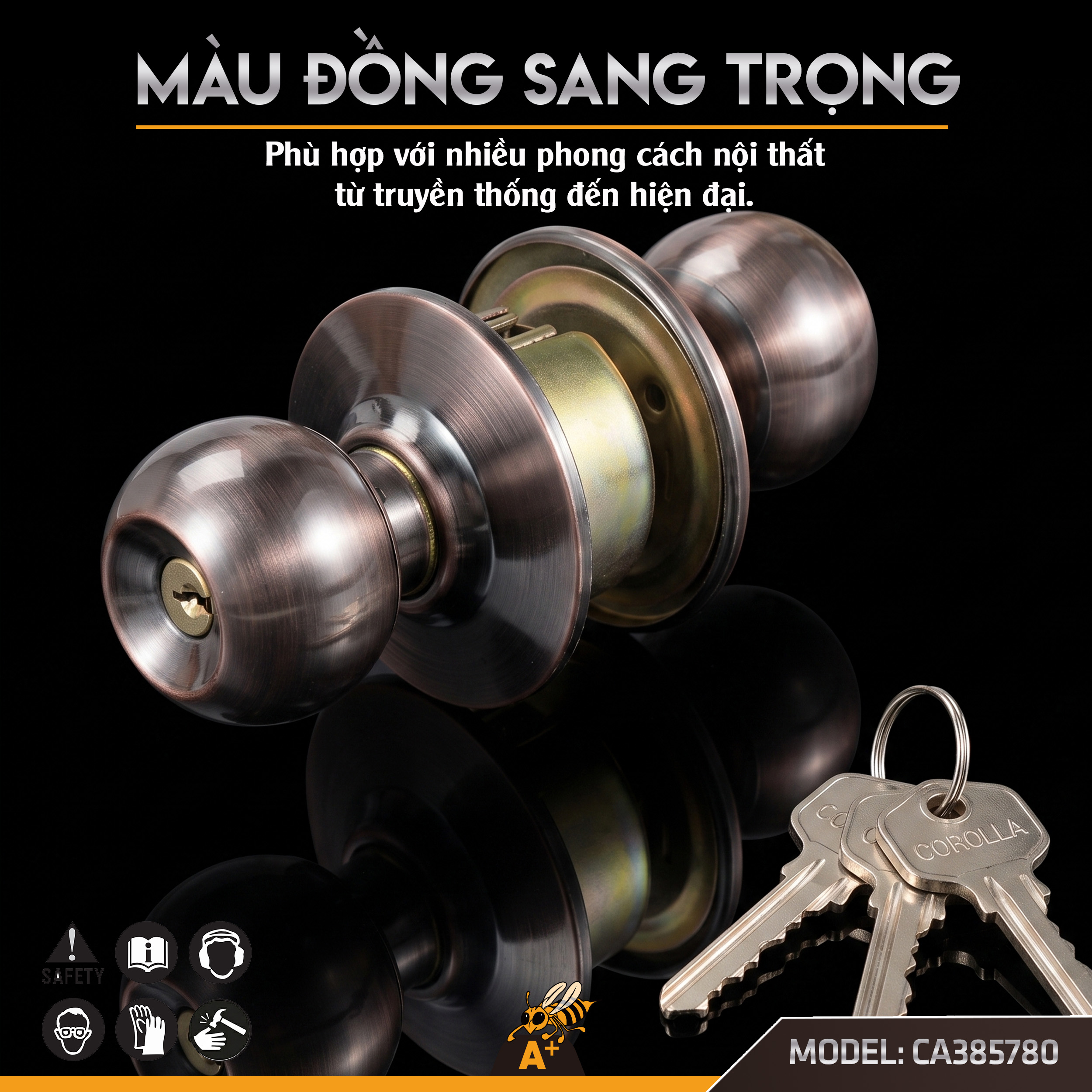CA385780 - KHÓA ĐẤM COROLLA- MÀU ĐỒNG 1