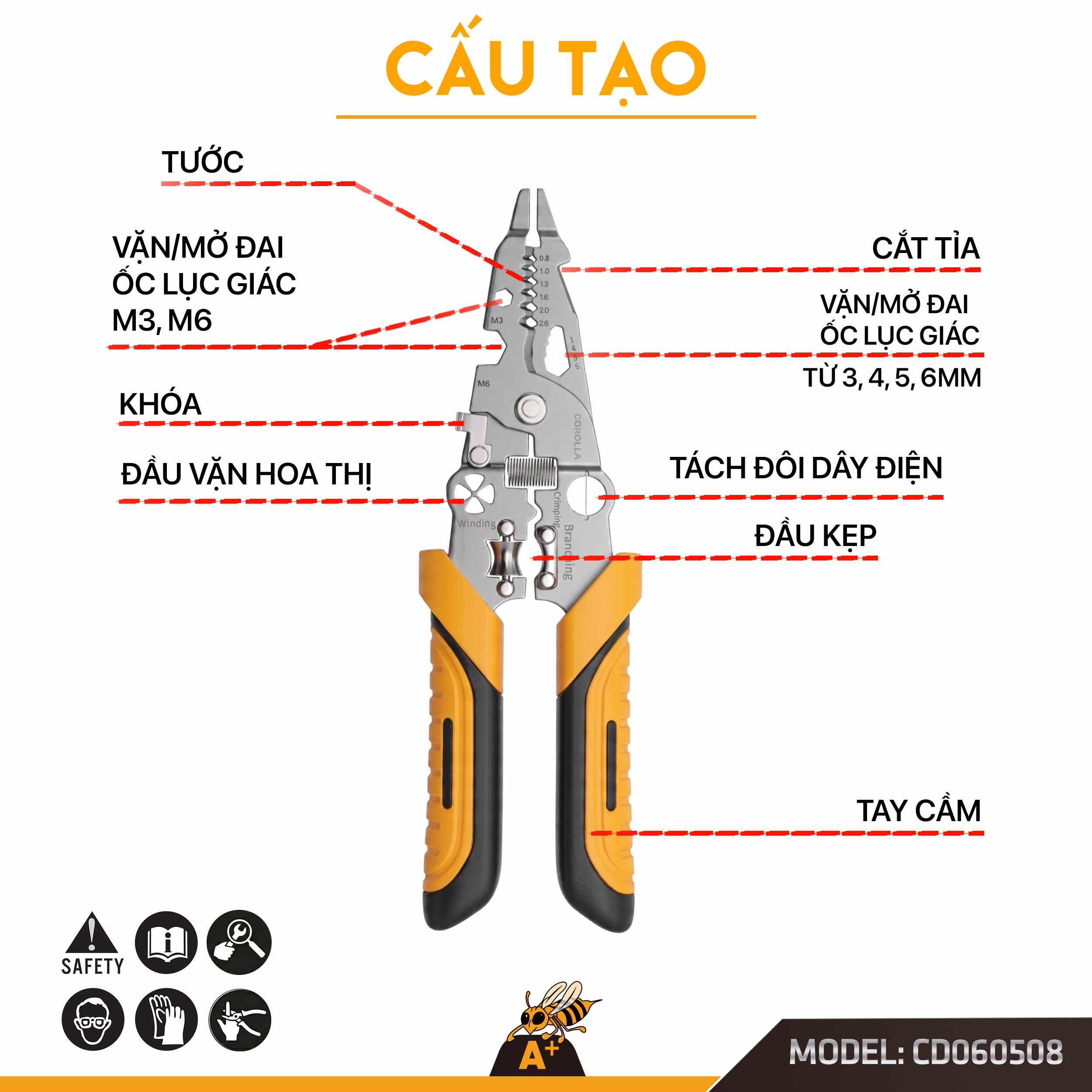 CD060508 - KÌM CẮT TUỐT ĐA NĂNG 8 INCH 7