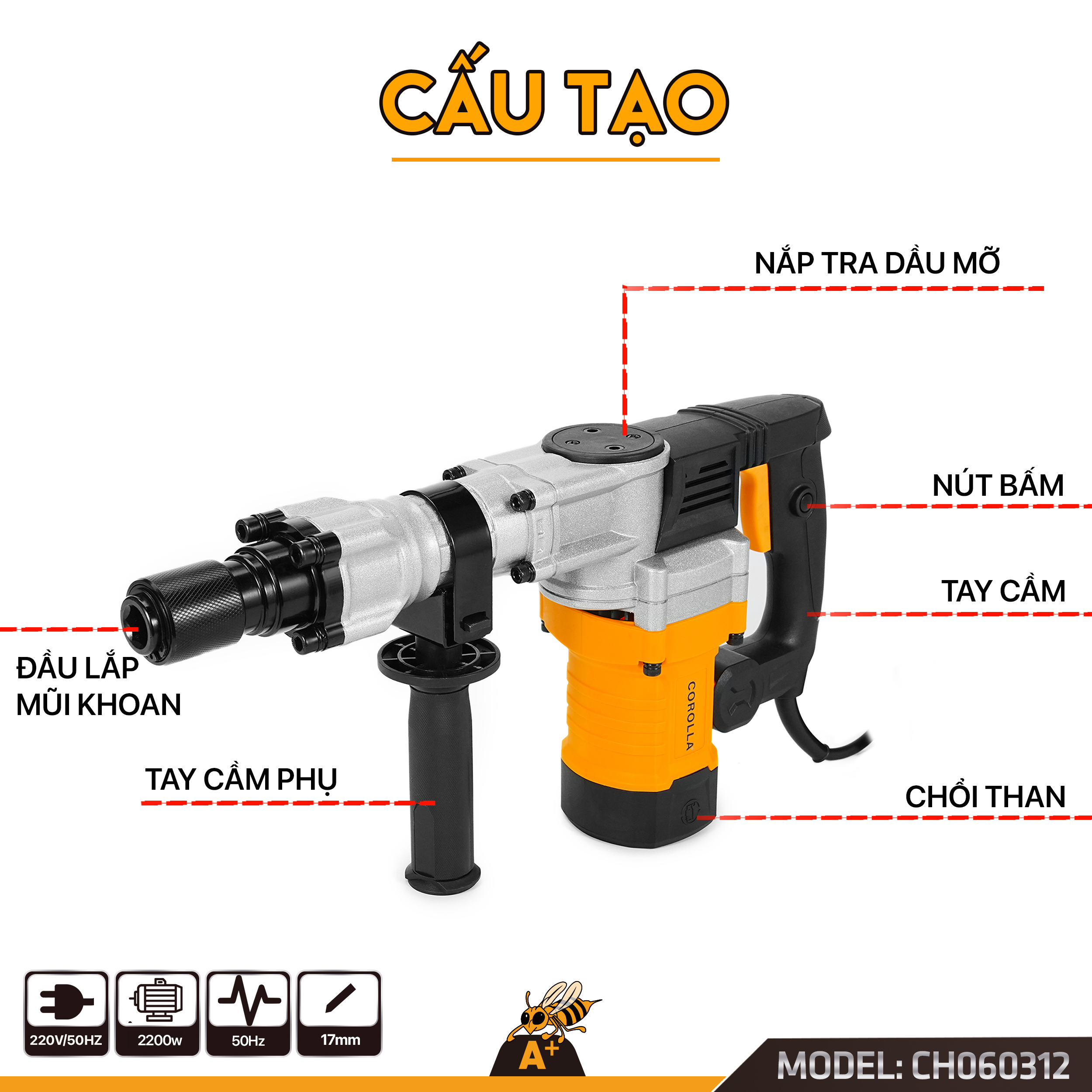 CH060312 - MÁY CHUYÊN ĐỤC 2200W 6